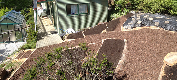 Terrace beds before planting